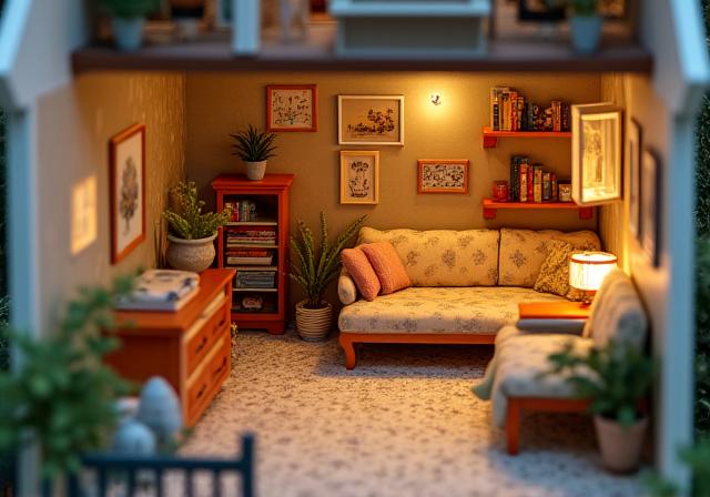 Intérieur miniature détaillé