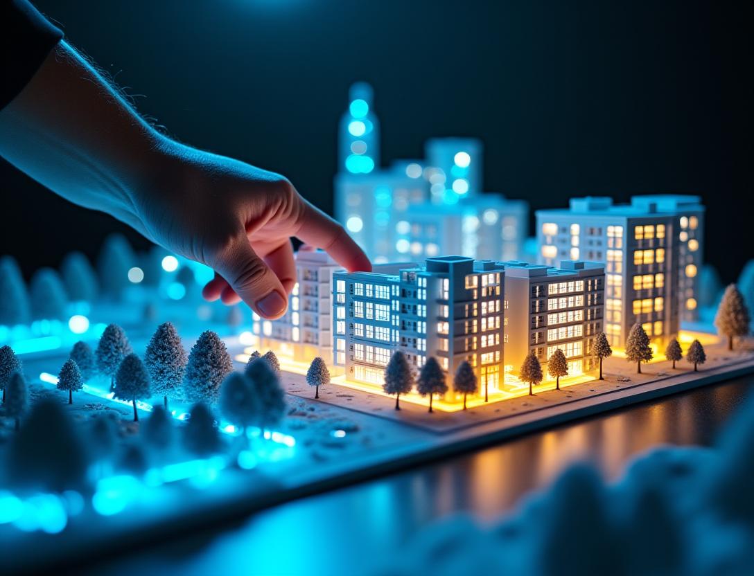 Maquette immobilière interactive avec LED